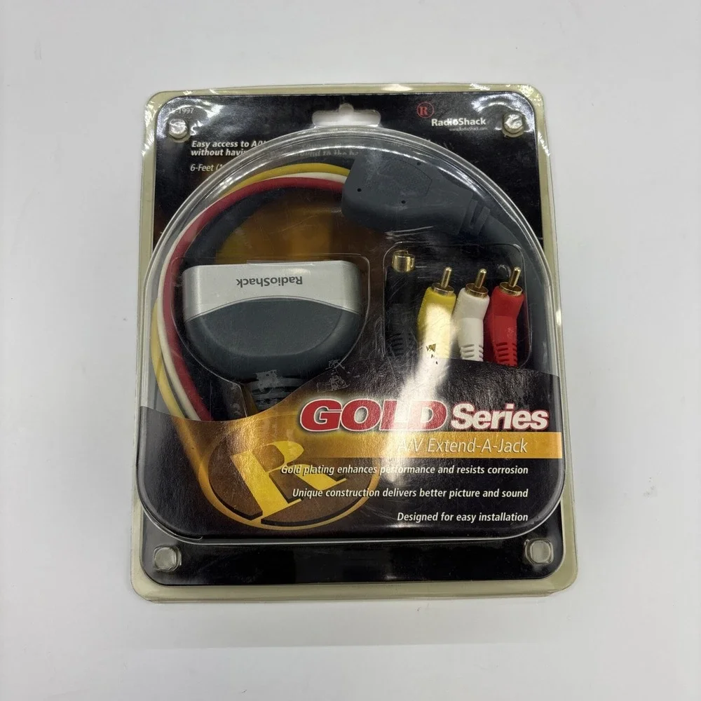 A/V Extend-A-Jack Gold Series 6ft by RadioShack‎ Easy Access To A/V Inputs New